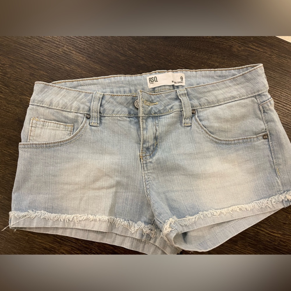Light wash jean shorts